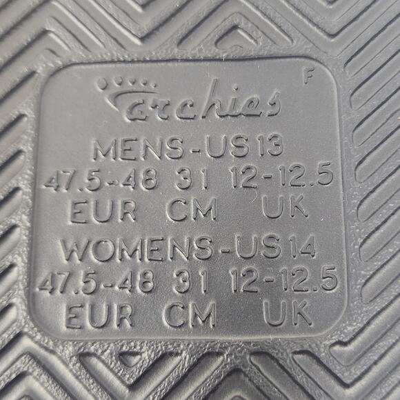 Archies Arch Support Flip Flops Men 13 Black Rubber Orthotic Sandals NWOT - Picture 13 of 13